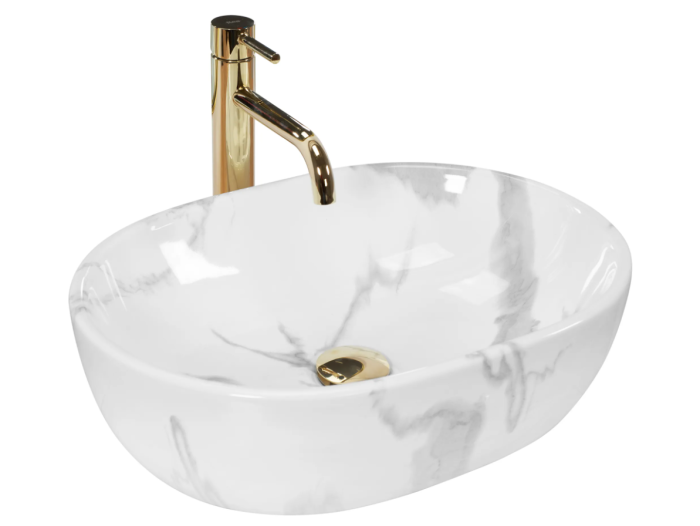 Умивальник REA AMELIA MARMO SHINY мармур накладний