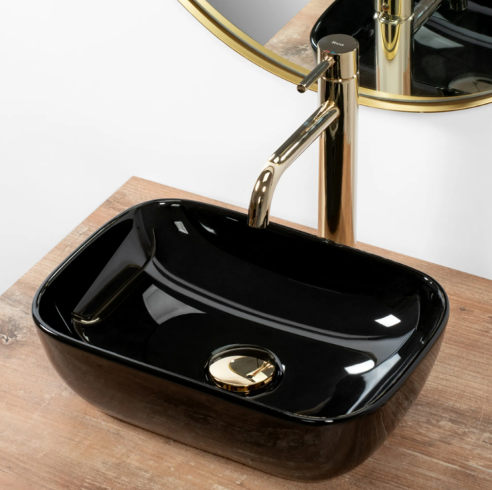 Умивальник REA BELINDA MINI BLACK накладний чорний
