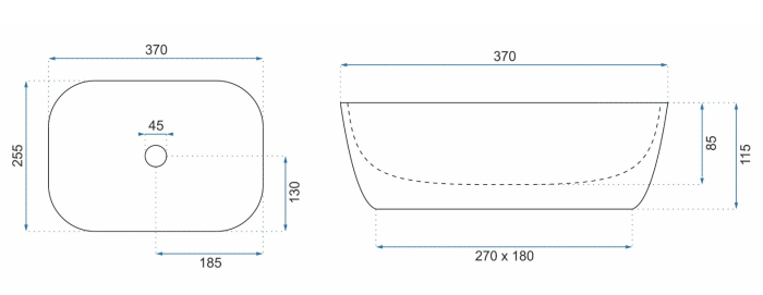 Умивальник REA BELINDA MINI BLACK накладний чорний