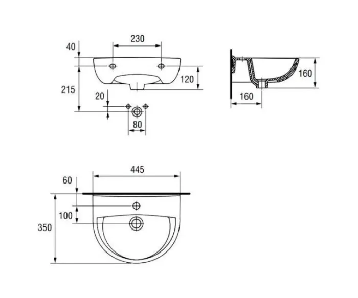 Умывальник 45 см President CCWS1000368071 Cersanit