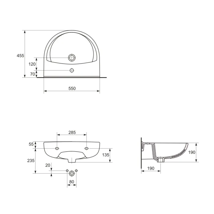 Умывальник 55 см President CCWS1000428211 Cersanit