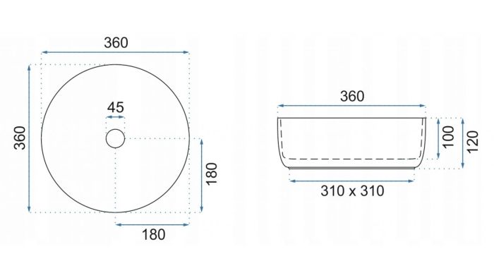 Умывальник REA SAMI MARBLE MATT накладной