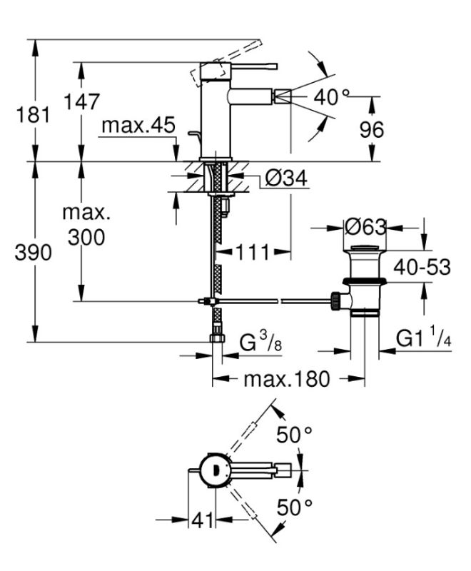 Смеситель для биде Essence New (32935001), Grohe