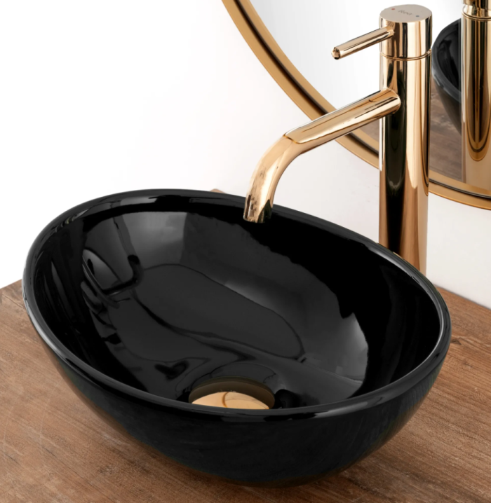 Умивальник REA SOFIA MINI BLACK накладний чорний