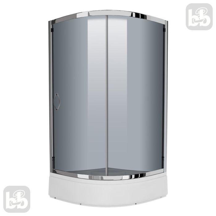 Душевая кабина CSARDAS 90*90*200см, однодверная, на среднем поддоне, профиль хром, стекло тонированное 6мм
