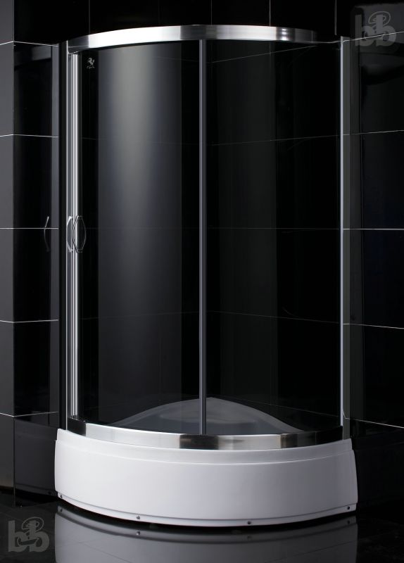 Душевая кабина CSARDAS 90*90*200см, однодверная, на среднем поддоне, профиль хром, стекло тонированное 6мм