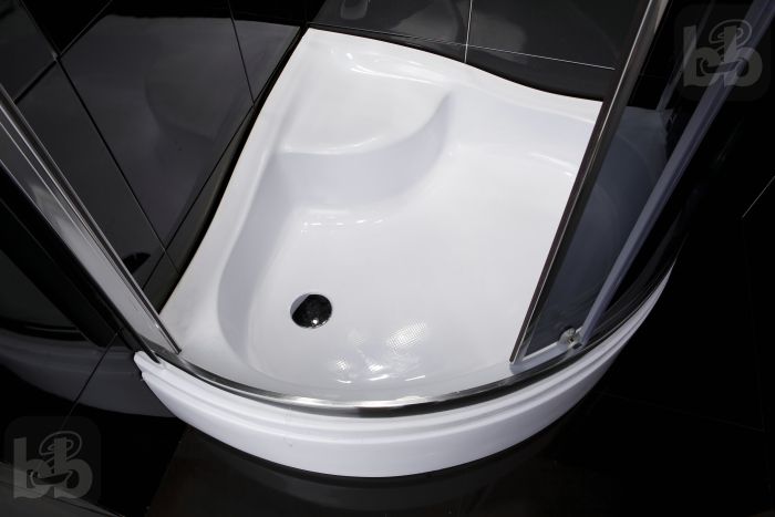 Душевая кабина CSARDAS 90*90*200см, однодверная, на среднем поддоне, профиль хром, стекло тонированное 6мм