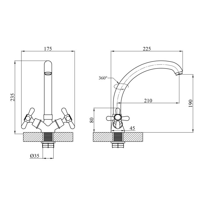 Змішувач для кухні Agua Toledo - C031