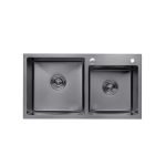 Кухонна мийка Kroner KRP Schwarze - 7843ZHM PVD (3.0/1.0 мм)