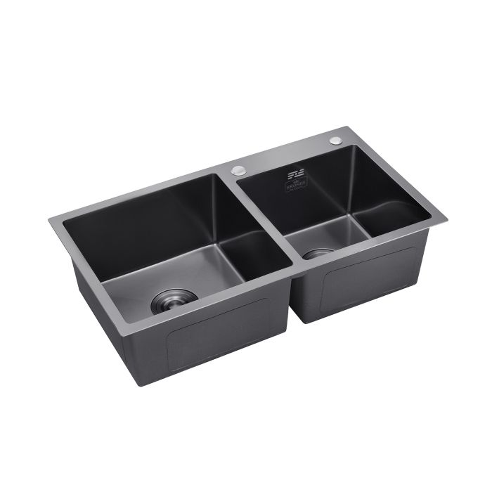 Кухонна мийка Kroner KRP Schwarze - 7843ZHM PVD (3.0/1.0 мм)