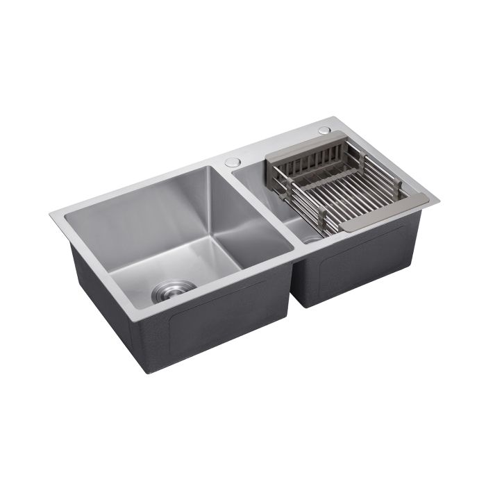 Кухонна мийка Kroner KRP Gebürstet - 7843ZHM (3.0/1.0 мм)