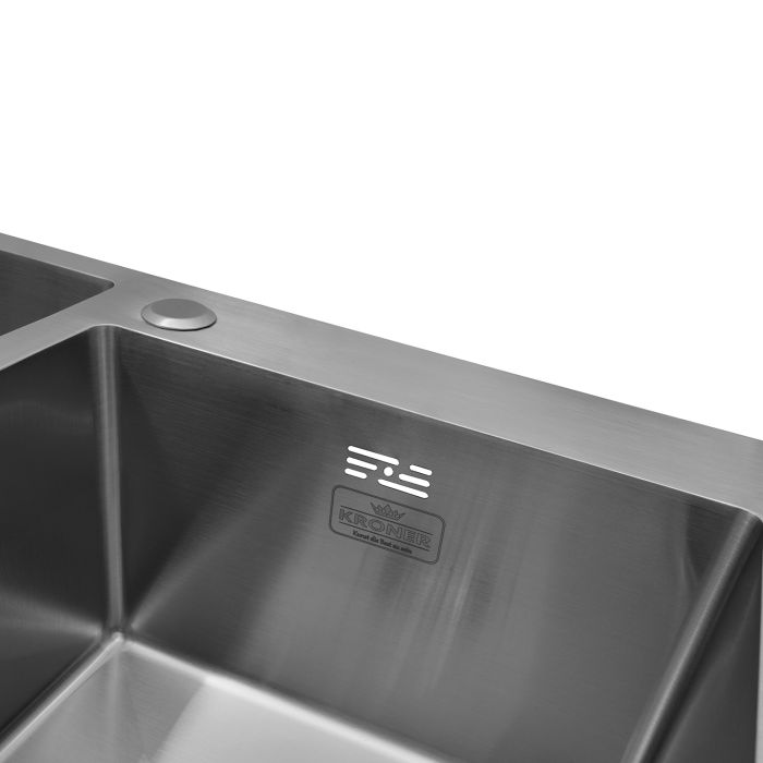 Кухонна мийка Kroner KRP Gebürstet - 7843ZHM (3.0/1.0 мм)