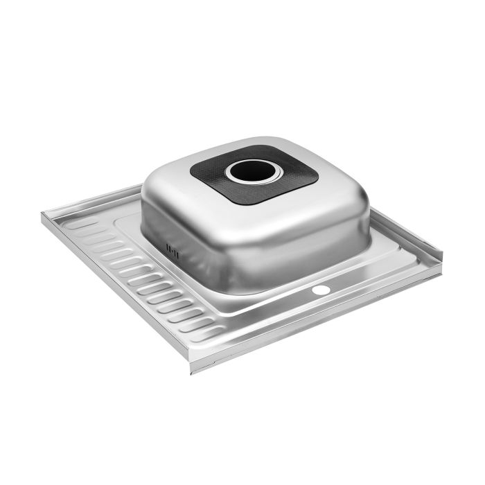 Кухонная мойка накладная Kroner KRP Dekor-6060R (0,6 мм)