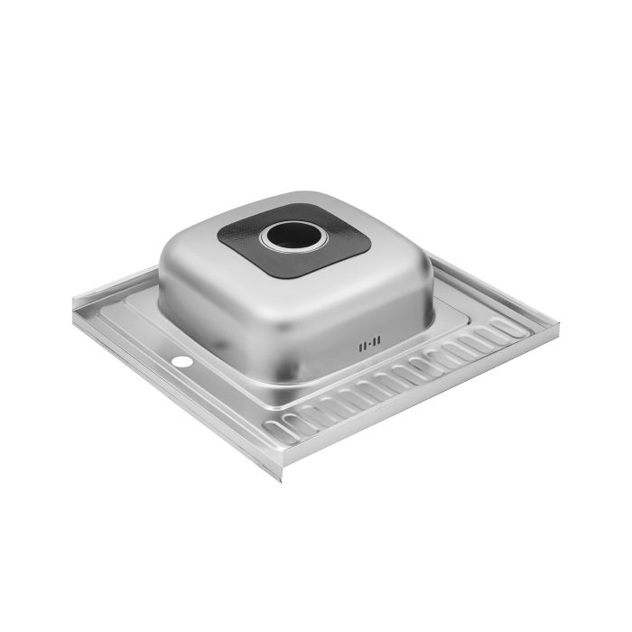 Кухонна мийка накладна Kroner KRP Satin - 6060L (0.6 мм)