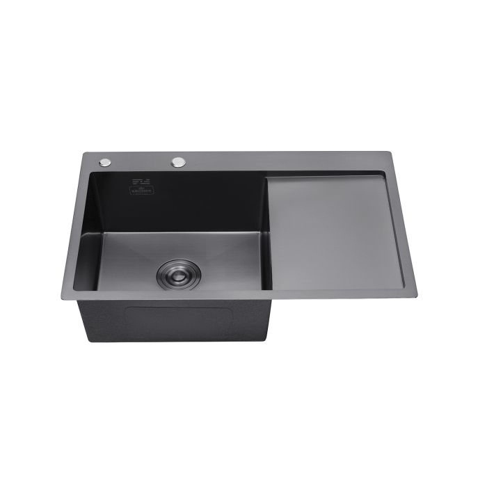 Кухонна мийка Kroner KRP Schwarze - 7849LHM PVD (3.0/1.0 мм)