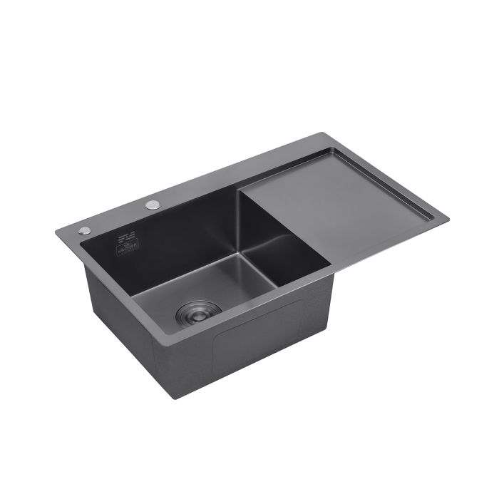 Кухонна мийка Kroner KRP Schwarze - 7849LHM PVD (3.0/1.0 мм)