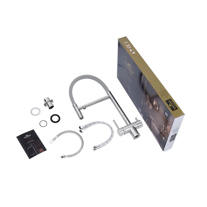 Смеситель для кухни с подключением к фильтру Kroner KRP Edelstahl Klassisch - ESG03815GRA