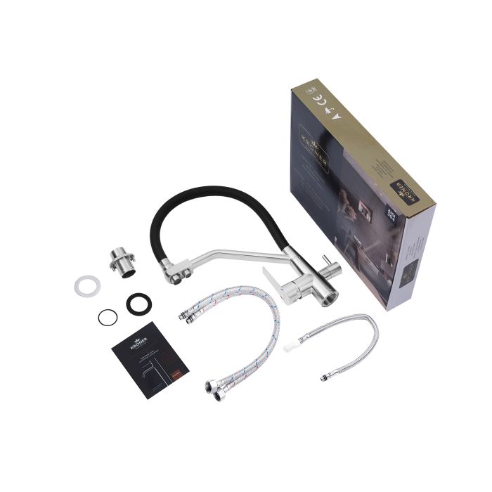 Смеситель для кухни с подключением к фильтру Kroner KRP Edelstahl Klassisch - ESG03817BLK