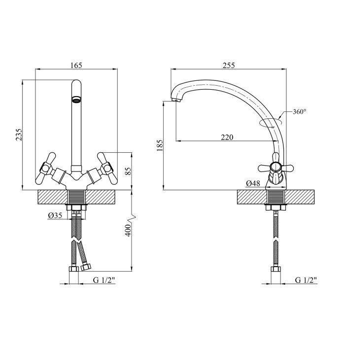 Смеситель для кухни Kroner KRP Royce - C032