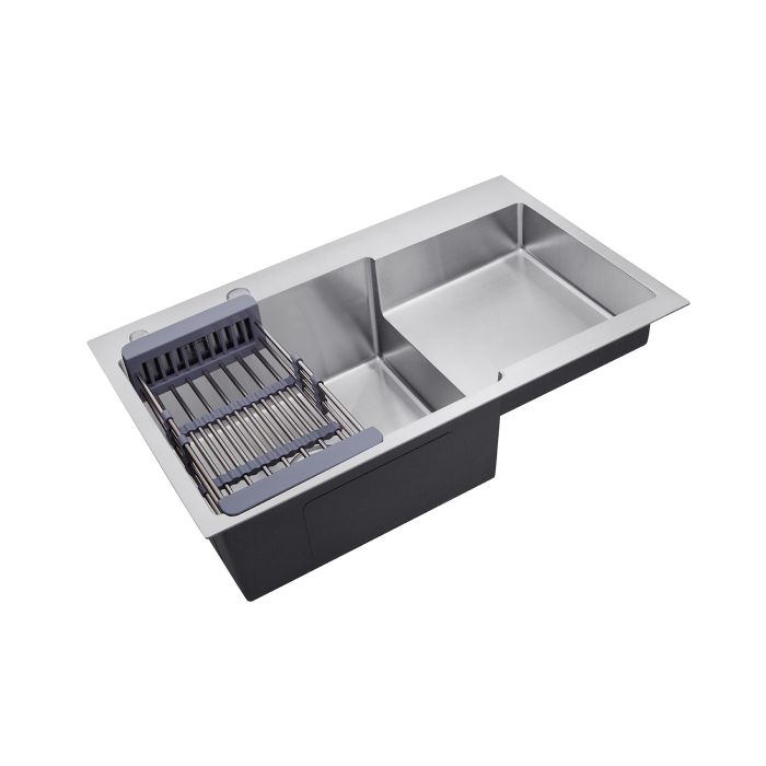 Кухонна мийка Kroner KRP Gebürstet - 7848LHM (3.0/1.0 мм)