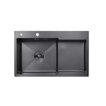 Кухонна мийка Kroner KRP Schwarze - 7848LHM PVD (3.0/1.0 мм)
