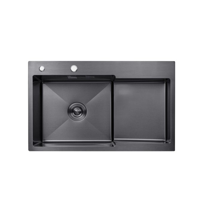 Кухонна мийка Kroner KRP Schwarze - 7848LHM PVD (3.0/1.0 мм)