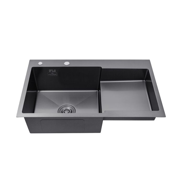 Кухонна мийка Kroner KRP Schwarze - 7848LHM PVD (3.0/1.0 мм)