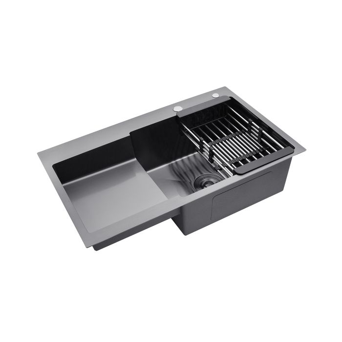 Кухонна мийка Kroner KRP Schwarze - 7848RHM PVD (3.0/1.0 мм)