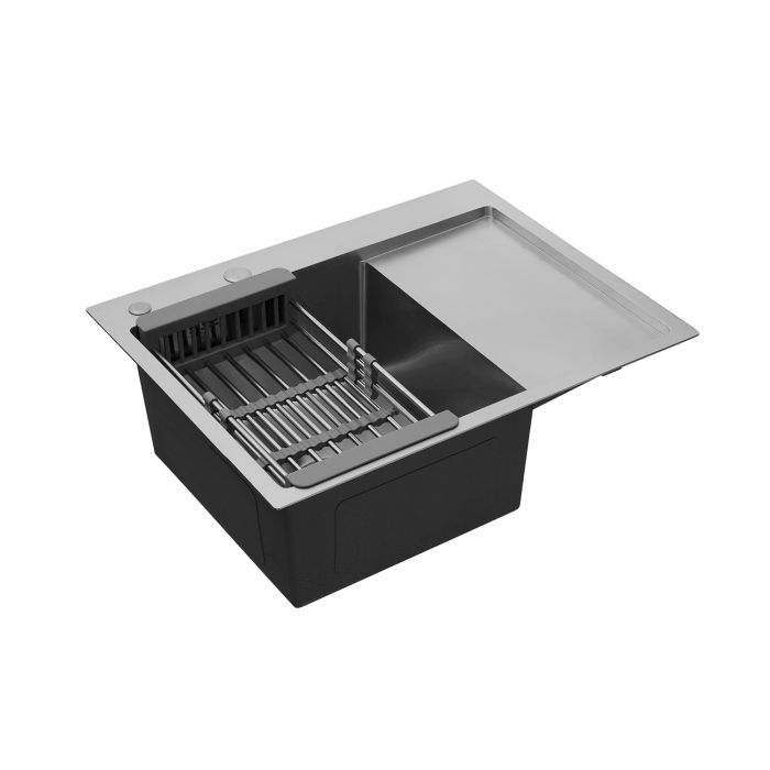 Кухонна мийка Kroner KRP Gebürstet - 6350LHM (3.0/1.0 мм)