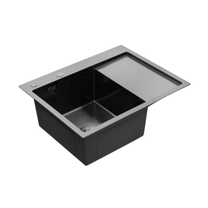 Кухонна мийка Kroner KRP Schwarze - 6350LHM PVD (3.0/1.0 мм)