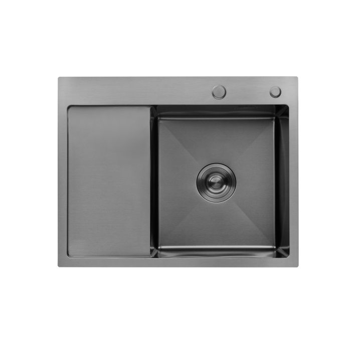 Кухонна мийка Kroner KRP Schwarze - 6350RHM PVD (3.0/1.0 мм)