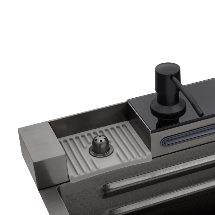 Кухонна мийка Kroner KRP Schwarze - SET7546ARTHM PVD (3.0/0.8 мм)