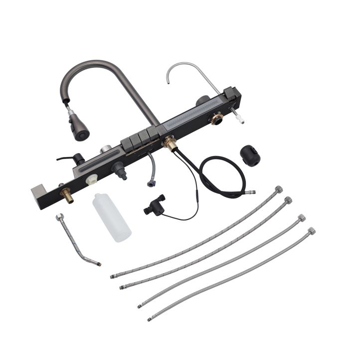 Кухонна мийка Kroner KRP Schwarze - SET7546ARTHM PVD (3.0/0.8 мм)