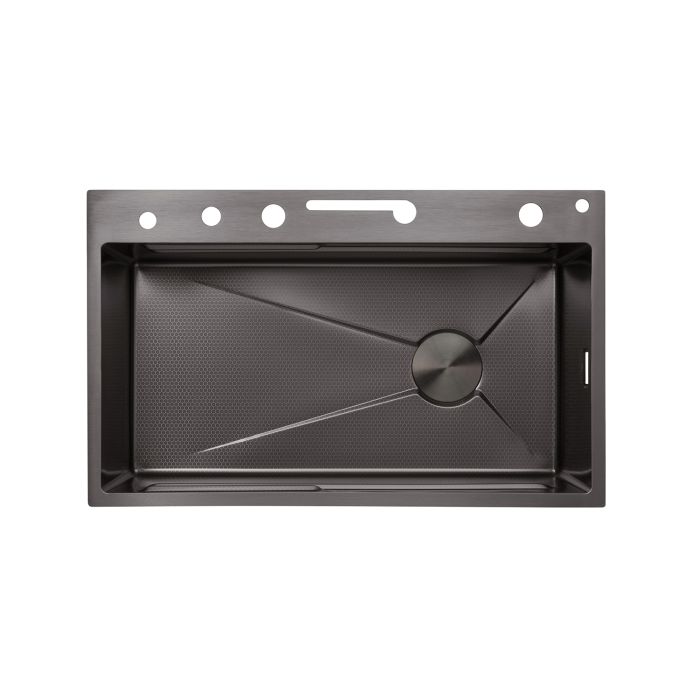 Кухонна мийка Kroner KRP Schwarze - SET7546ARTHM PVD (3.0/0.8 мм)