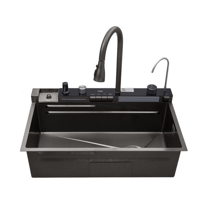 Кухонна мийка Kroner KRP Schwarze - SET7546ARTHM PVD (3.0/0.8 мм)