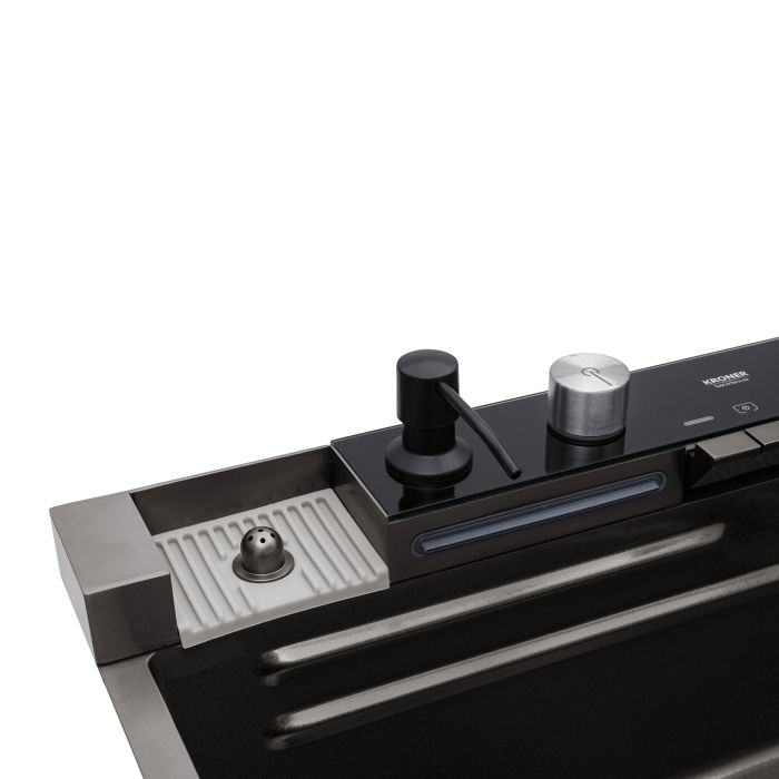 Кухонна мийка Kroner KRP Schwarze - SET7546ARTHM PVD (3.0/0.8 мм)