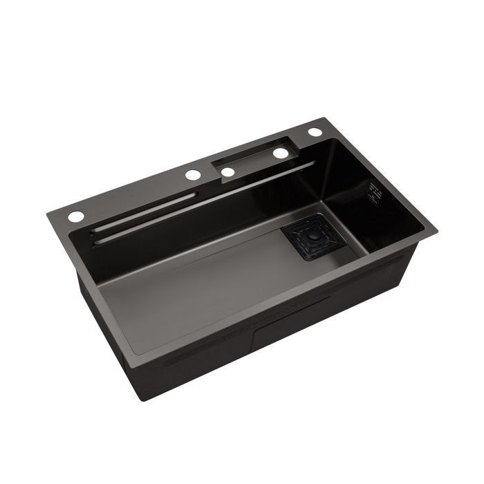 Кухонна мийка Kroner KRP Schwarze - SET7545HM PVD (3.0/0.8 мм)