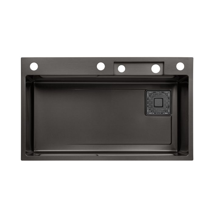 Кухонна мийка Kroner KRP Schwarze - SET7545HM PVD (3.0/0.8 мм)