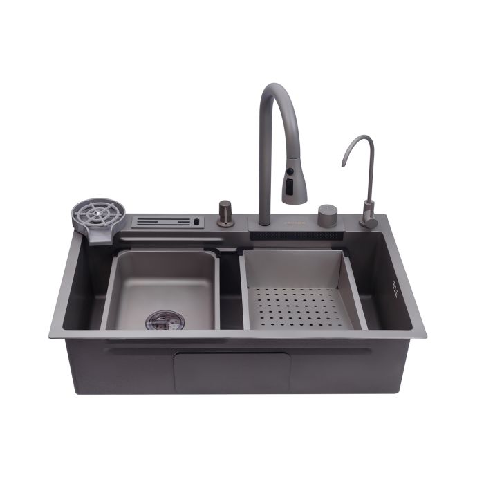 Кухонна мийка Kroner KRP Schwarze - SET7545NG PVD (3.0/0.8 мм)