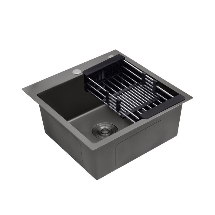 Кухонна мийка Kroner KRP Schwarze - 4545HM PVD (3.0/1.0 мм)