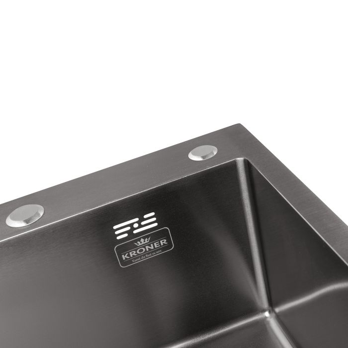 Кухонна мийка Kroner KRP Schwarze - 4545HM PVD (3.0/1.0 мм)