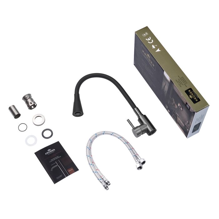 Змішувач для кухні Kroner KRP Edelstahl Klassisch - PVD031BLK