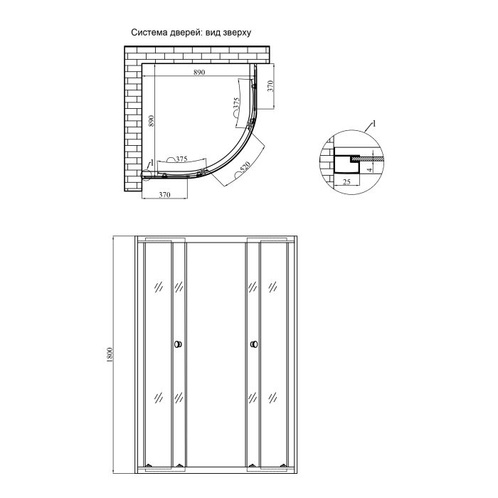 Душевая кабина Agua Cascad - S.D.90x90 см (без поддона)