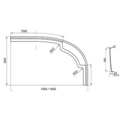 Панель до ванни права A Rosa 95 R 160, RAVAK