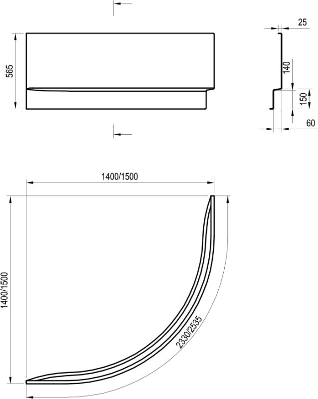 Панель для ванной A GENTIANA, NEW DAY 140, RAVAK