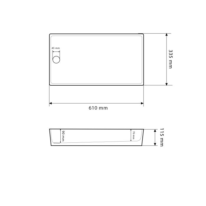 Умивальник VBI VELLETRI M WHITE накладний
