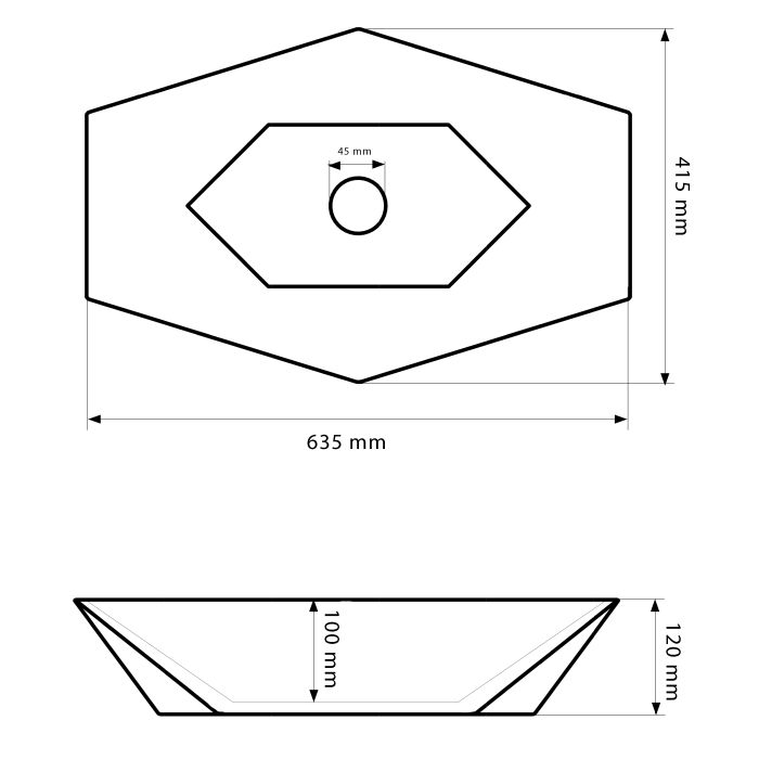 Умывальник VBI VENEZIA WHITE накладной