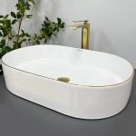 Умивальник VBI VERONA 60 WHITE GOLD EDGE накладний