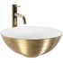 Умывальник REA STELLA BRUSHED GOLD WHITE накладной