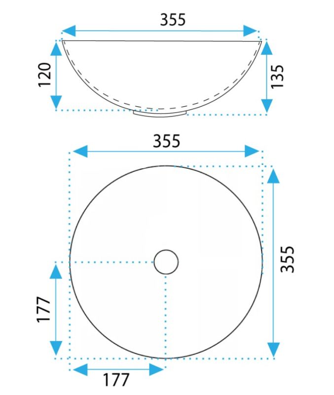 Умивальник REA STELLA BRUSHED GOLD WHITE накладний
